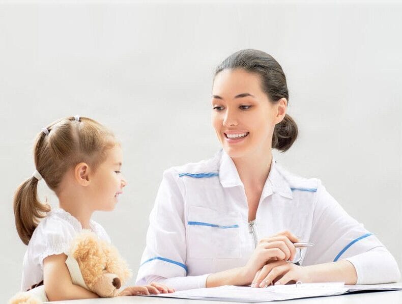 Home nurse and kid